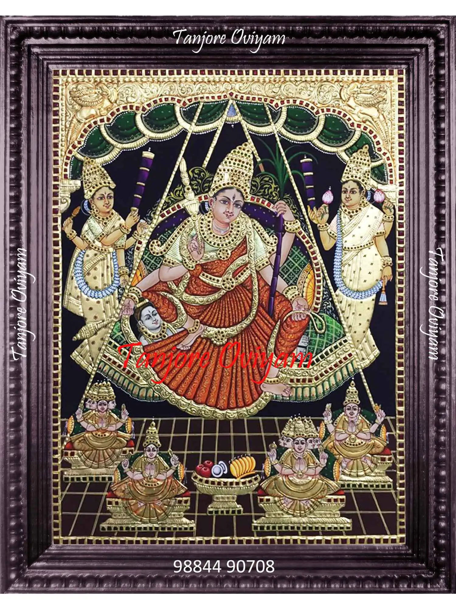 Antique Lalithaambigai Tanjore Painting